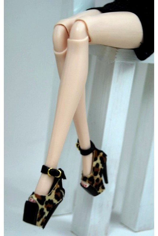 581 / ultra suede leopard shoes for 12''dolls 